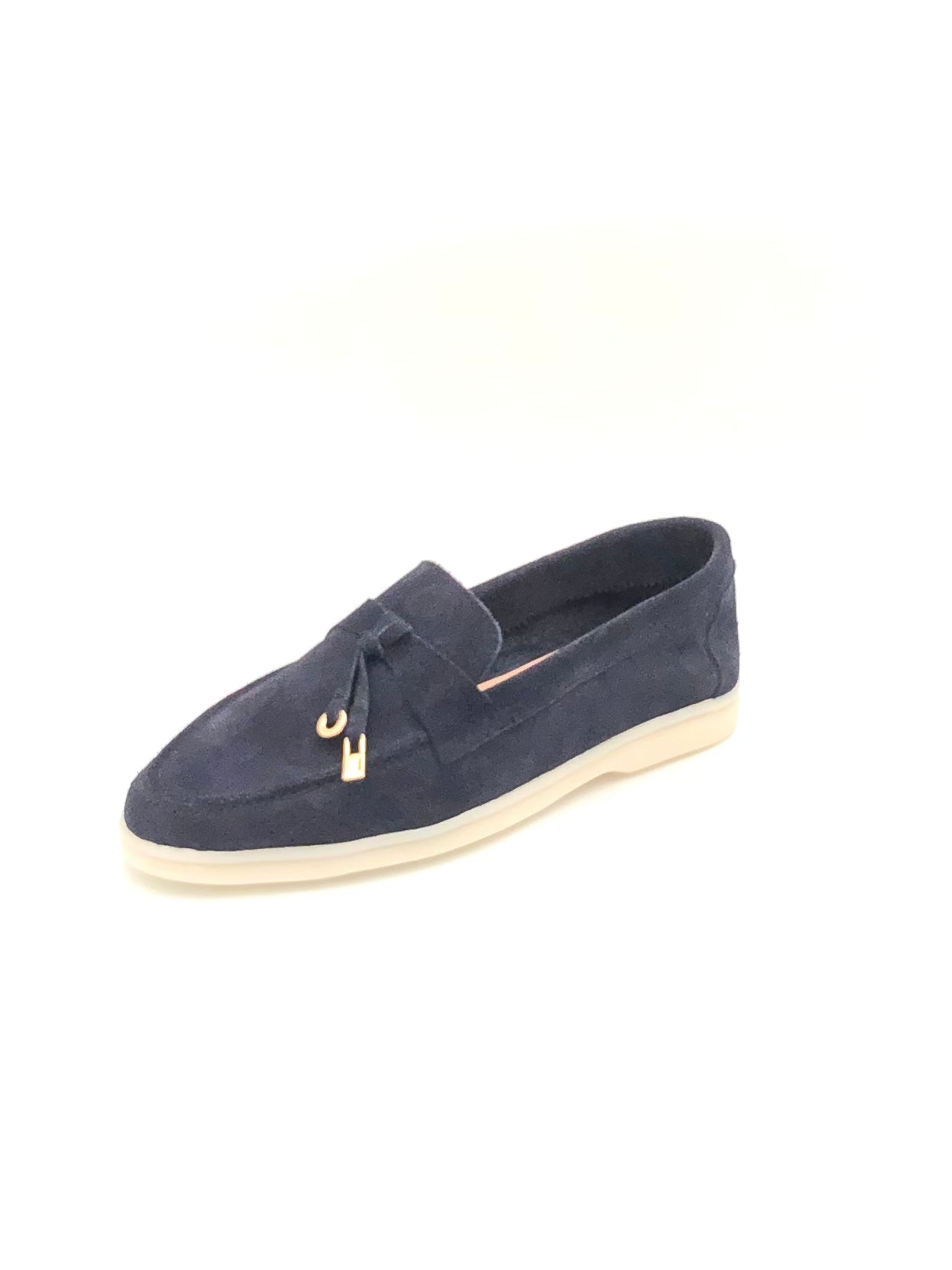 FOLO - Mocassin cuir en bleu foncé