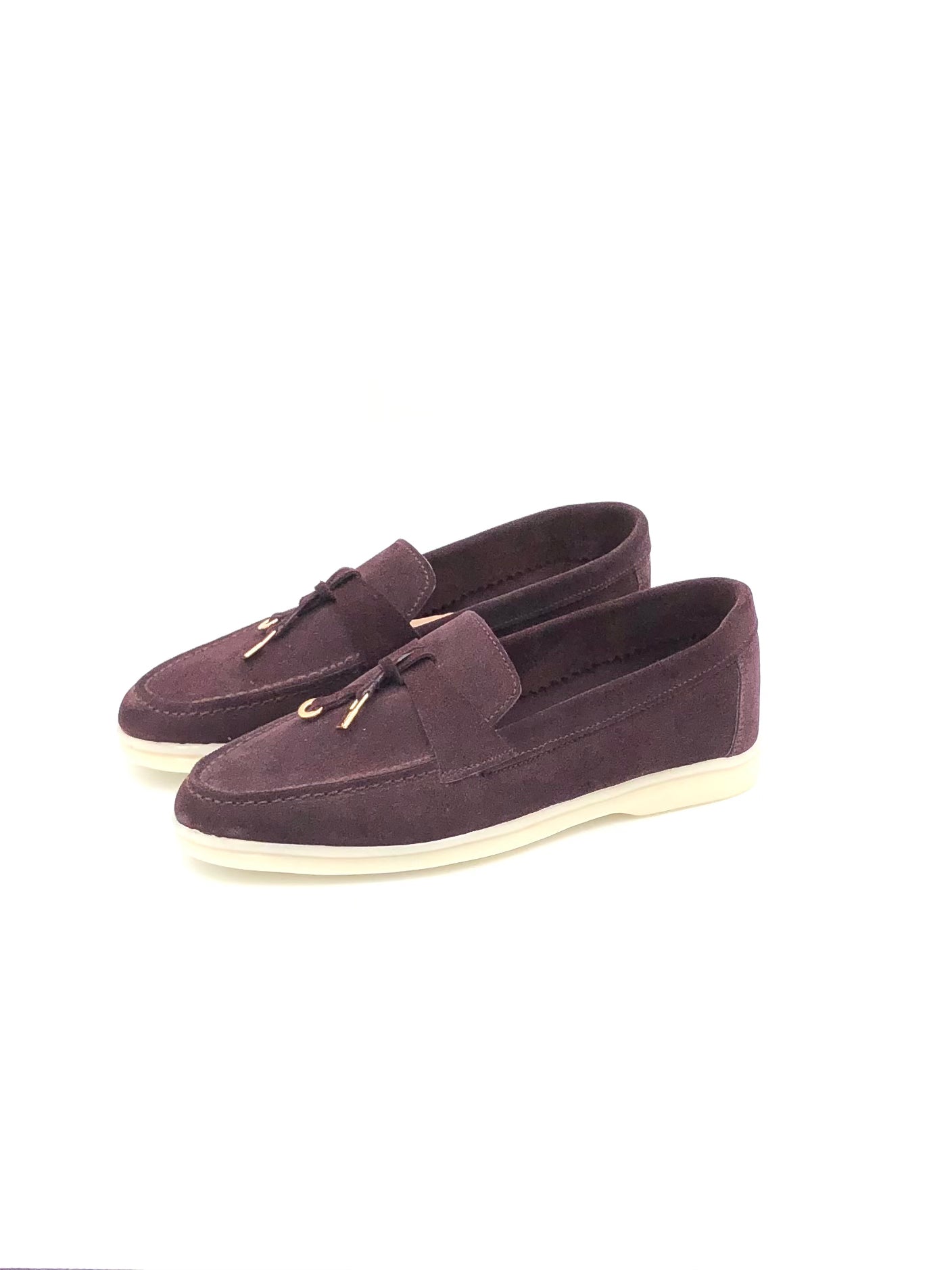 FOLO - Mocassin cuir en violet foncé