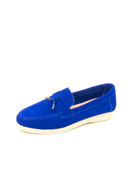 FOLO - Mocassin cuir en blue royal