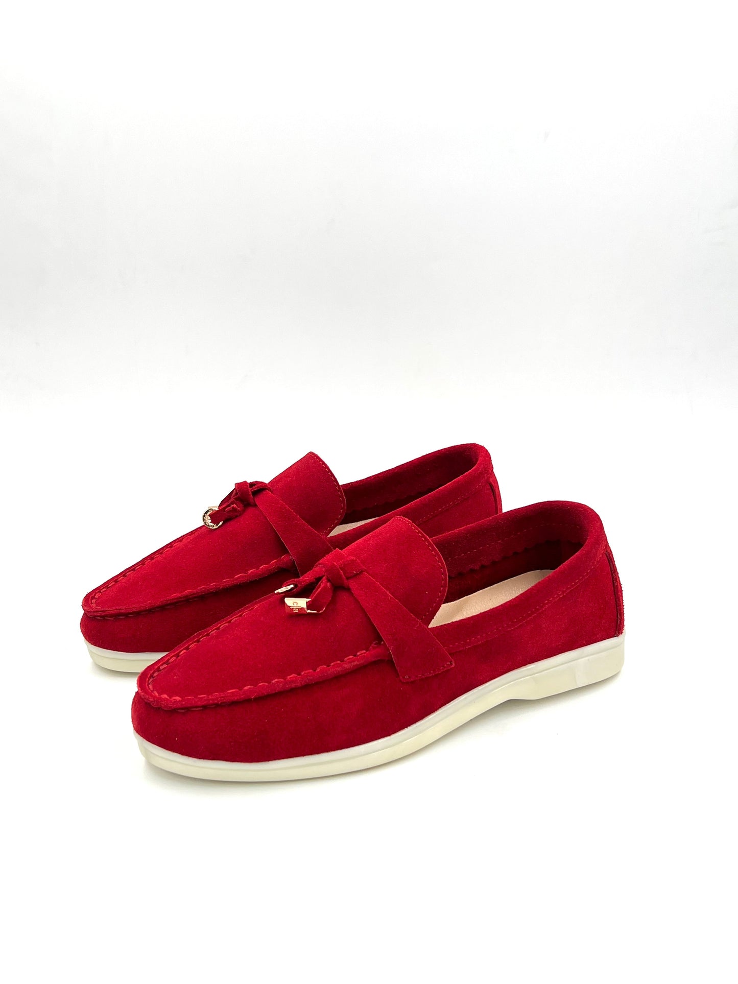 FOLO - Mocassin cuir en rouge