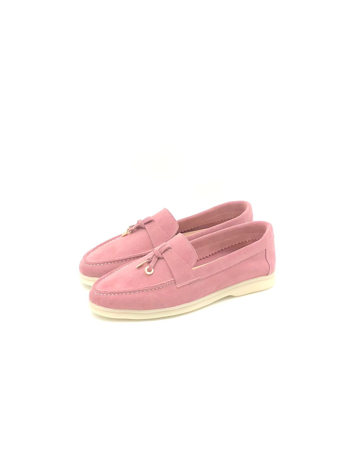 FOLO - Mocassin cuir en rose bébé